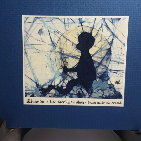 Ann Rundall Original Batik Textile Art Signed Unframed "Education" MCM Art - Picture 2 of 5